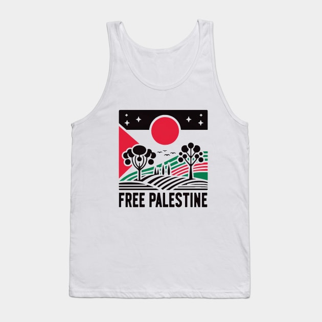 Free Palestine Tank Top by Retro Travel Design